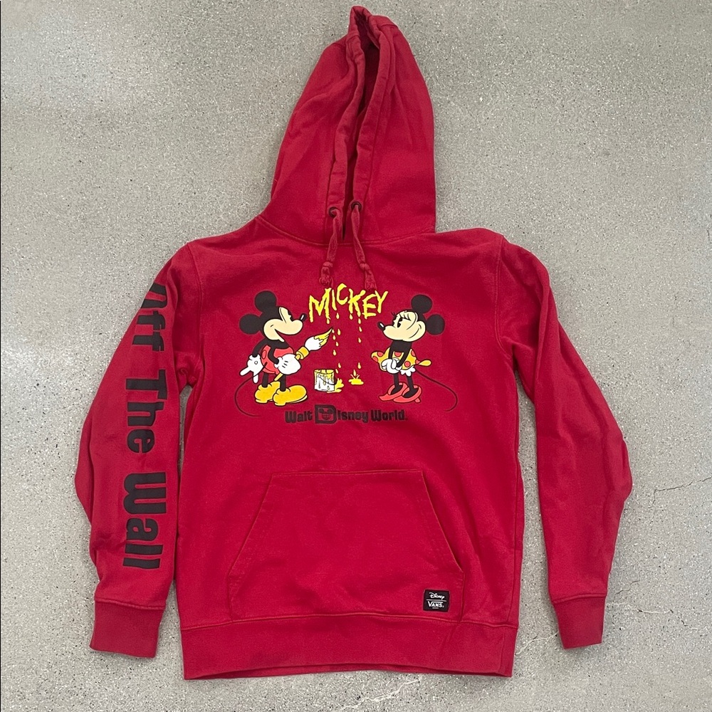 Vans Red Disney World Hoodie with Mickey Mouse